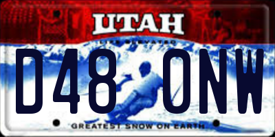 UT license plate D480NW