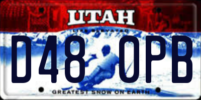 UT license plate D480PB