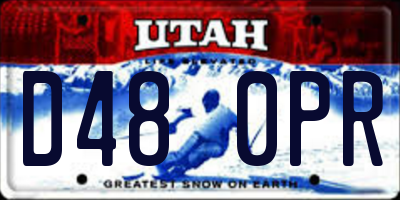 UT license plate D480PR