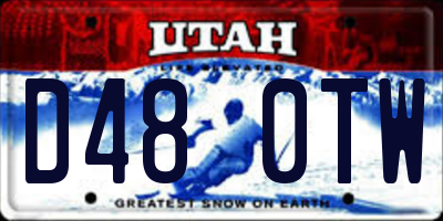 UT license plate D480TW