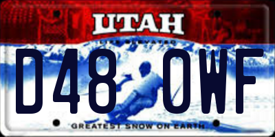 UT license plate D480WF