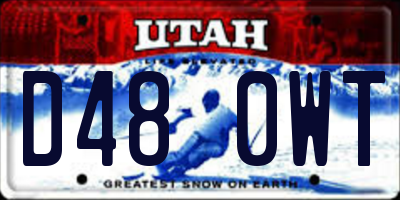 UT license plate D480WT