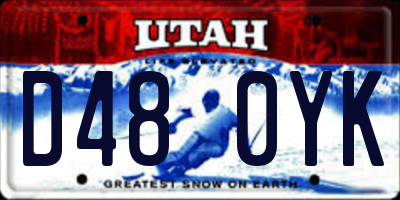 UT license plate D480YK