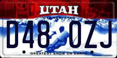 UT license plate D480ZJ