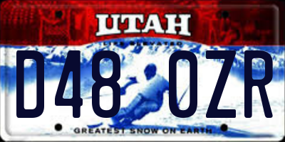 UT license plate D480ZR