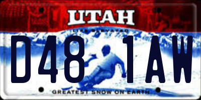 UT license plate D481AW