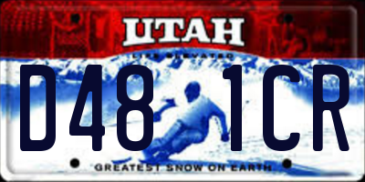 UT license plate D481CR
