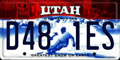 UT license plate D481ES
