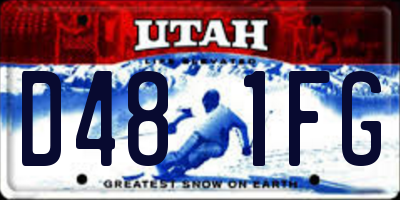UT license plate D481FG