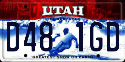 UT license plate D481GD