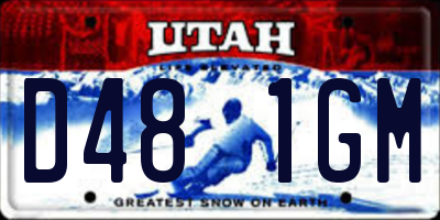 UT license plate D481GM