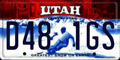 UT license plate D481GS