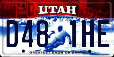 UT license plate D481HE