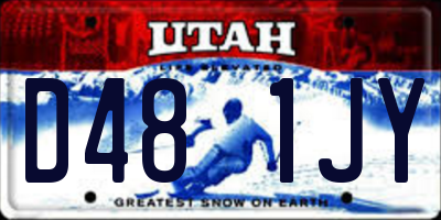 UT license plate D481JY