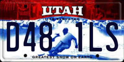 UT license plate D481LS