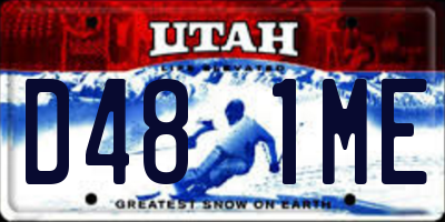 UT license plate D481ME