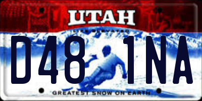 UT license plate D481NA