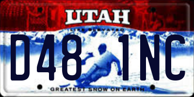 UT license plate D481NC
