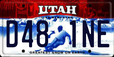 UT license plate D481NE