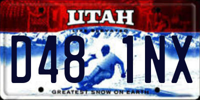 UT license plate D481NX