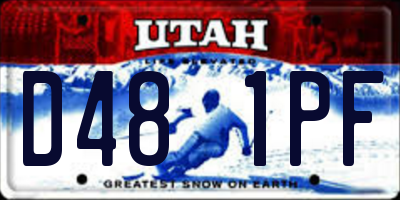 UT license plate D481PF