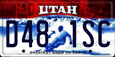 UT license plate D481SC