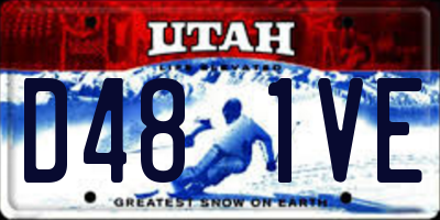 UT license plate D481VE
