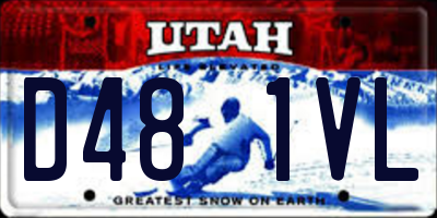 UT license plate D481VL