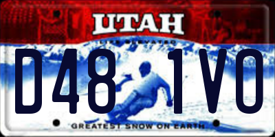 UT license plate D481VO