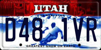 UT license plate D481VR