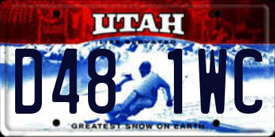 UT license plate D481WC