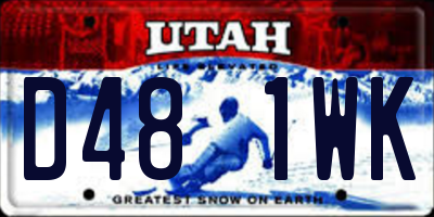 UT license plate D481WK