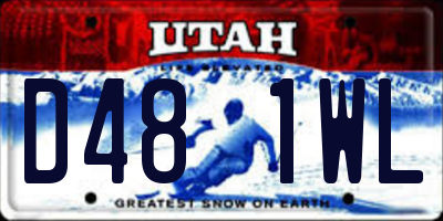 UT license plate D481WL