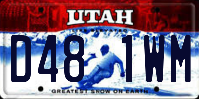 UT license plate D481WM