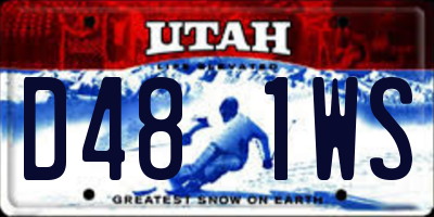 UT license plate D481WS