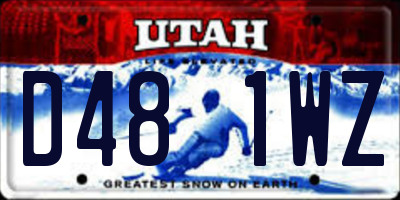 UT license plate D481WZ