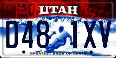UT license plate D481XV
