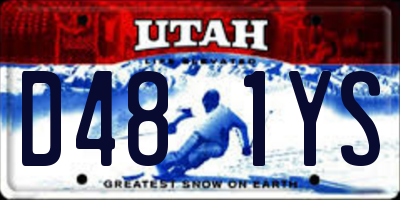 UT license plate D481YS