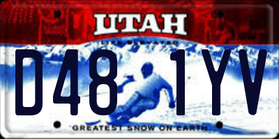 UT license plate D481YV