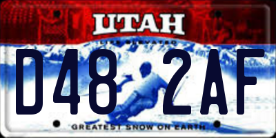 UT license plate D482AF