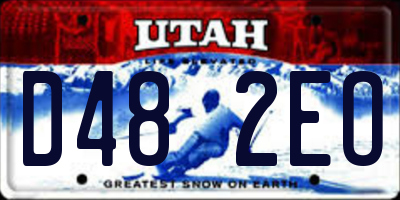 UT license plate D482EO