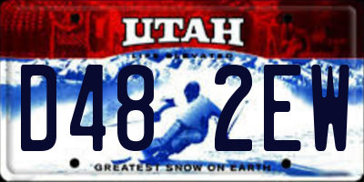 UT license plate D482EW