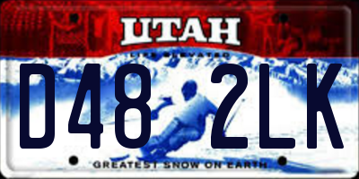 UT license plate D482LK