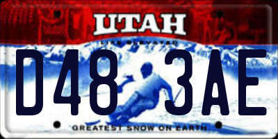 UT license plate D483AE