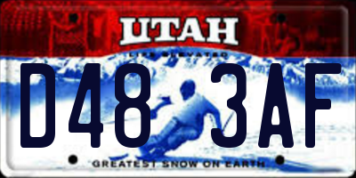 UT license plate D483AF
