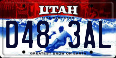 UT license plate D483AL