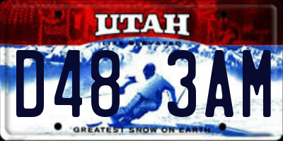 UT license plate D483AM