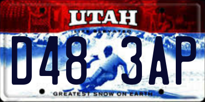 UT license plate D483AP