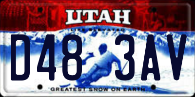 UT license plate D483AV