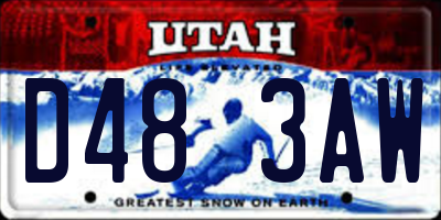 UT license plate D483AW